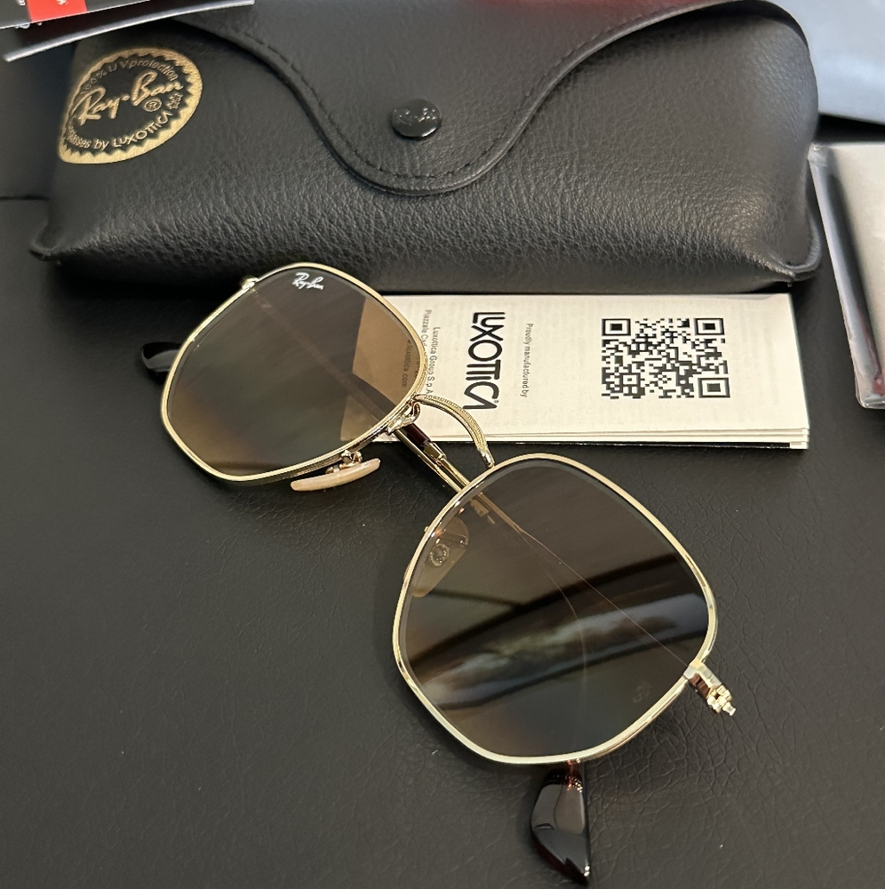 LIKE NEW Ray-Ban Hexagonal RB3548 Gradient Brown Ray ban Sunglasses - Picture 3 of 16
